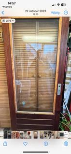 Hardhouten ( Merbau ) deur ., Glas, 80 tot 100 cm, Ophalen of Verzenden, Zo goed als nieuw