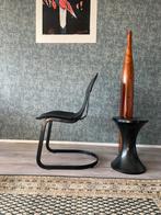 4x Willy Rizzo “all-black” chairs for Cidue, ca 70s, Huis en Inrichting, Stoelen, Vier, Gebruikt, Metaal, Ophalen of Verzenden