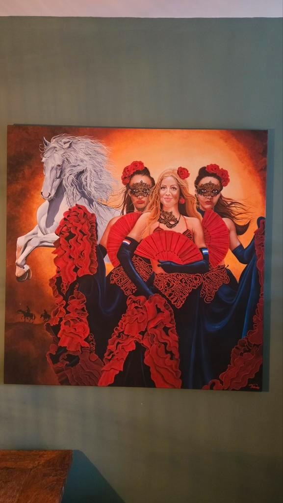 Alexia Royal Flamenco - Trienko - Giclee, Gesigneerd, Antiek en Kunst, Kunst | Schilderijen | Klassiek, Ophalen