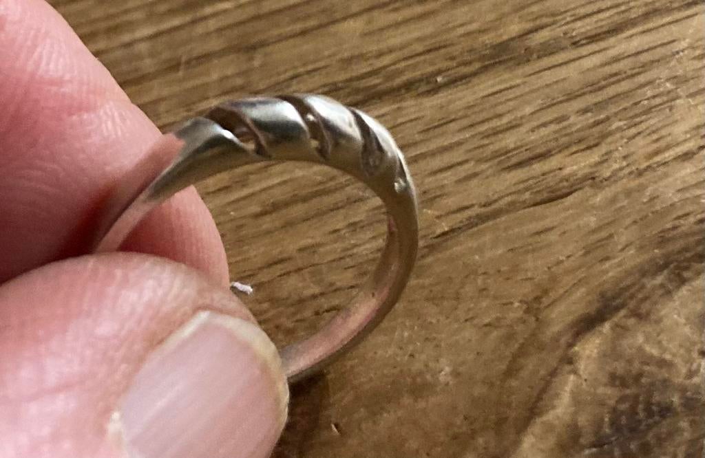 Mooie oude opengewerkte zilveren ring, Verzenden, Dame, Zilver, Zilver