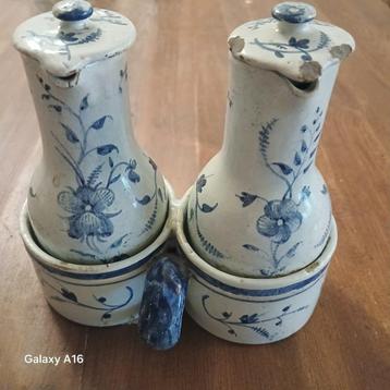 18e eeuws olie en azijnstel Delft (Ned.) of Rouen (France)  beschikbaar voor biedingen