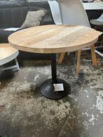 Moderne zwart met eikenhouten bijzet tafels, 45 tot 60 cm, Minder dan 55 cm, Rond, Ophalen of Verzenden