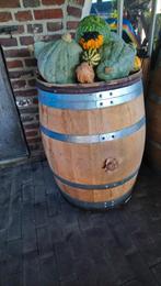 Regenton wijnvat bloembak, Tuin en Terras, Regentonnen, 150 liter of meer, Zo goed als nieuw, Hout, Ophalen