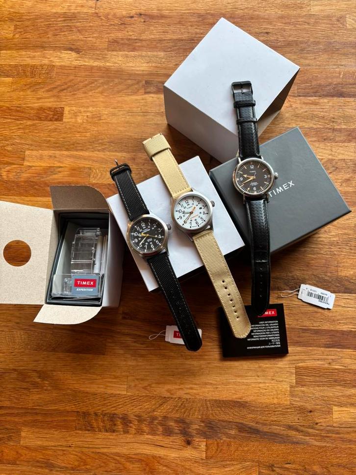 Timex, 2 maal Expedition en 1 maal Standard, ZGAN, Sieraden, Tassen en Uiterlijk, Horloges | Heren, Zo goed als nieuw, Overige merken
