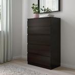 Met spoed weg! 2 malm ikea zwart bruin ladenkasten, Ophalen, Gebruikt, 5 laden of meer, 100 tot 150 cm