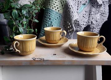 Tognana - vintage italiaanse kop en schotels - amber - retro beschikbaar voor biedingen