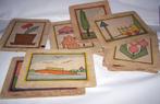 Set v.16 antieke begin 20e eeuwse art-deco (school?)prenten., Ophalen of Verzenden