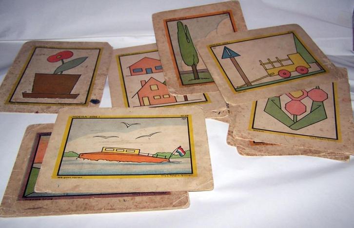 Set v.16 antieke begin 20e eeuwse art-deco (school?)prenten., Antiek en Kunst, Antiek | Overige Antiek, Ophalen of Verzenden