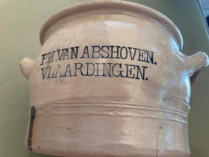 Haring Ansjovis Pot 1900 1920 Vlaardingen P.H. Van Abshoven, Antiek en Kunst, Curiosa en Brocante, Verzenden