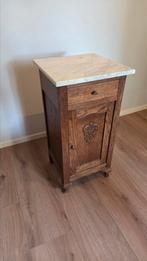 Super leuk pre-loved houten kastje met marmer bovenkant, Huis en Inrichting, Ophalen, Gebruikt, Minder dan 45 cm, 70 cm of meer