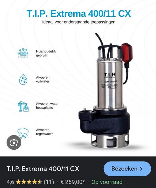 T.I.P. Extrema 400/11 CX Vuilwaterpomp dompelpomp, Doe-het-zelf en Verbouw, Overige Doe-het-zelf en Verbouw, Zo goed als nieuw