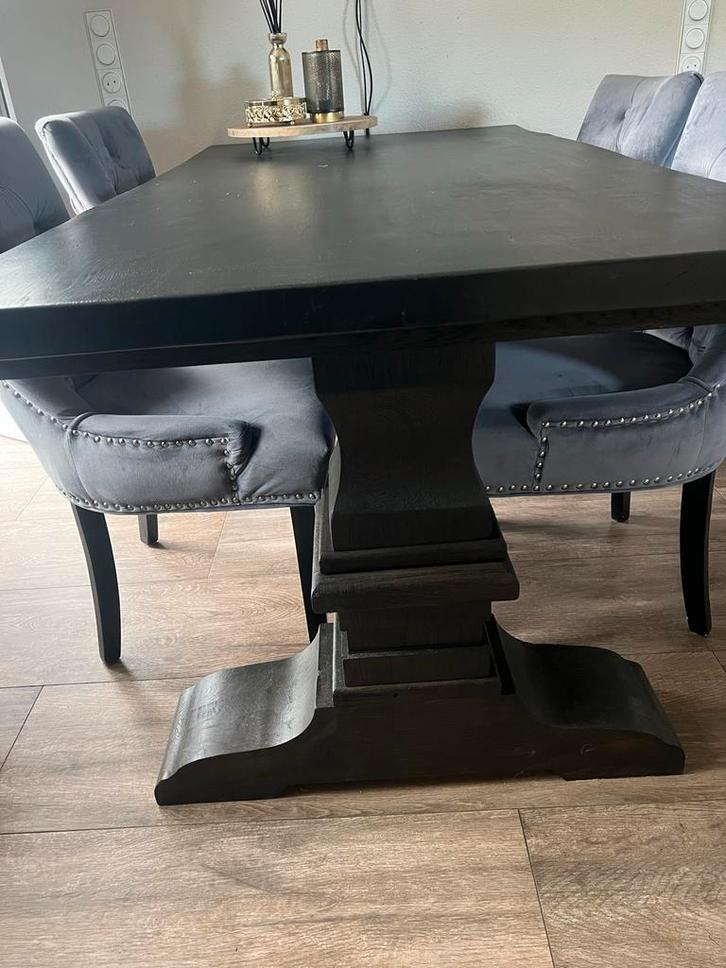 Kloostertafel met Hermans Home Stoelen, Huis en Inrichting, Tafels | Eettafels, Gebruikt, 100 tot 150 cm, Vier personen, Rechthoekig