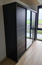 Zwarte kledingkast met spiegel 250 cm | Incl. inhoud NIEUW, 200 cm of meer, Eigen bezorgservice, vakkundige montageservice, nieuw