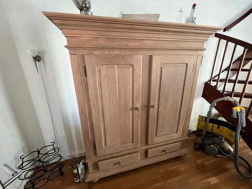 Eiken kast white wash, Huis en Inrichting, Kasten | Dressoirs, Gebruikt, 150 tot 200 cm, 25 tot 50 cm, Met lade(s), Met deur(en)