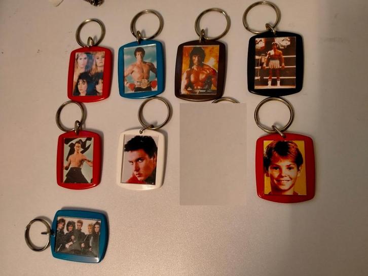 Rambo Rocky Sylvester Stallone vintage sleutelhangers, Verzamelen, Film en Tv, Gebruikt, Ophalen of Verzenden