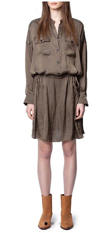 Zadig & Voltaire tuniek jurk khaki groen bruin M/38 - L/40 beschikbaar voor biedingen