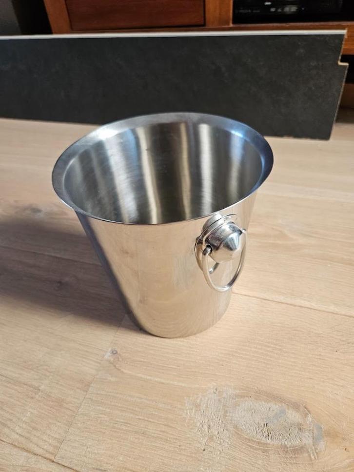 RVS champagne / wijn koeler met ringoren, Huis en Inrichting, Keuken | Keukenbenodigdheden, Zo goed als nieuw, Ophalen