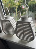 Witte landelijke windlichten hout Braxton Home Collection, Huis en Inrichting, Woonaccessoires | Kandelaars en Kaarsen, Ophalen