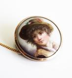 Victoriaanse gouden broche met zigeunerjongen, Ophalen of Verzenden, Goud, Broche