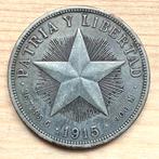 Cuba 1 Peso 1915 zilver, Ophalen of Verzenden, Noord-Amerika, Zilver
