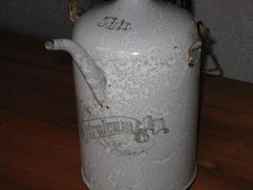 emaille grijs gewolkte olie kan 5 liter beschikbaar voor biedingen