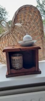 Oud brocante houten stoofje # krukje # vensterbankje, Antiek en Kunst, Ophalen of Verzenden