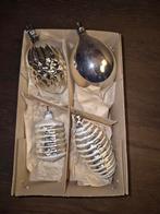 Kerstbal walnoot eikel dennenappel vintage glas zilver oud, Diversen, Kerst, Ophalen, Nieuw