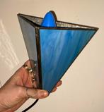 Blauw glas in lood lampje, Ophalen, Zo goed als nieuw, Glas