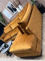 ZGAN Velvet Velours Hoekbank - Adore Gold - x 317 x 220, Ophalen, 250 tot 300 cm, Hoekbank, Zo goed als nieuw