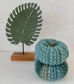 Hippe, gehaakte pompoenen handmade duo groen, Ophalen of Verzenden, Nieuw, Haken, Overige typen