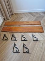 Wandplanken ruw gezaagd met wandsteunen, Huis en Inrichting, Ophalen, Zo goed als nieuw, Minder dan 150 cm, Minder dan 100 cm