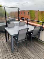 Le Sud Tuinset (lichtgewicht) met 4 stapelbare stoelen, Ophalen, Gebruikt, Aluminium