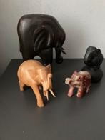 Olifant olifanten hout steen, Verzamelen, Beelden en Beeldjes, Ophalen of Verzenden, Zo goed als nieuw, Dier
