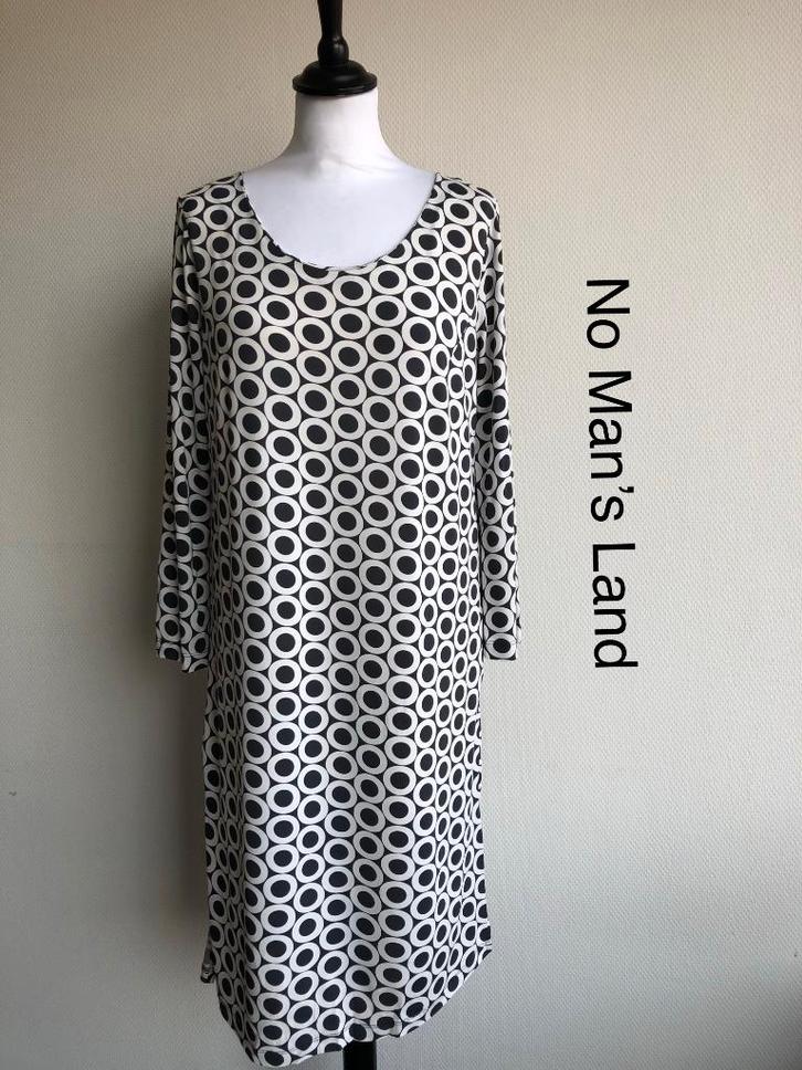 No Man's Land Jurk  {mt: 36} 5285-TL, Kleding | Dames, Jurken, Zo goed als nieuw, Maat 36 (S), Zwart, Onder de knie, Ophalen of Verzenden