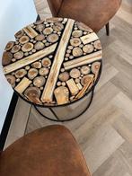 Tafel met 2 stoelen, Minder dan 55 cm, Gebruikt, Rond, Hout