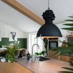 2x QAZQA Sicko Industriële hanglamp zwart 53 cm (NEW + LAMP), Huis en Inrichting, Lampen | Hanglampen, 50 tot 75 cm, Nieuw, Ophalen of Verzenden