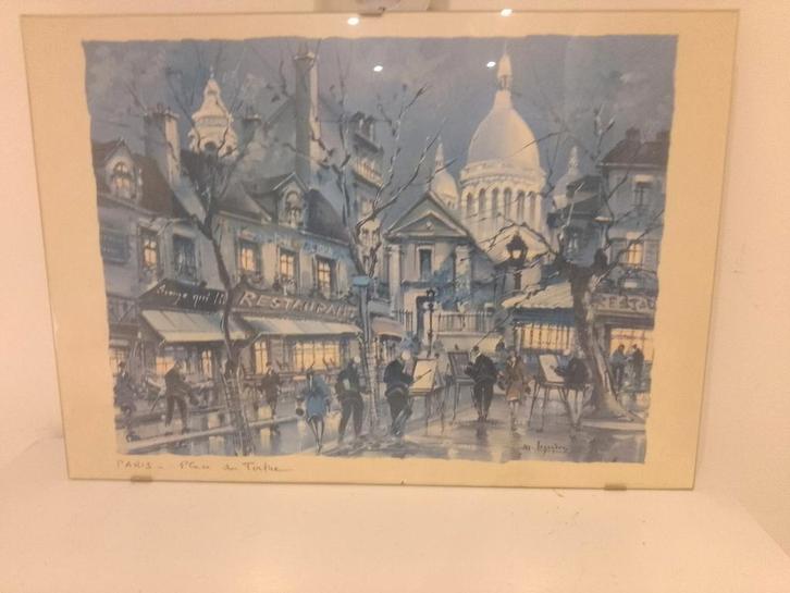 Legendre - Place du Tertre Litho, Antiek en Kunst, Kunst | Schilderijen | Klassiek, Ophalen of Verzenden