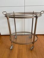 Oud serveerwagentje, Gebruikt, Metaal of Aluminium, 55 tot 75 cm, Ovaal