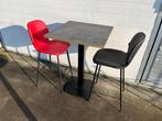 4 stuks halfhoge horeca barkrukken met tafels marmerlook, Ophalen