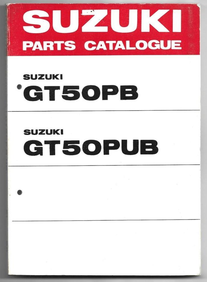 Suzuki GT50 parts list (4700z) bromfiets, Fietsen en Brommers, Handleidingen en Instructieboekjes, Zo goed als nieuw, Ophalen of Verzenden