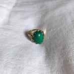 antieke 14 karaat goud ring groene steen, Verzenden