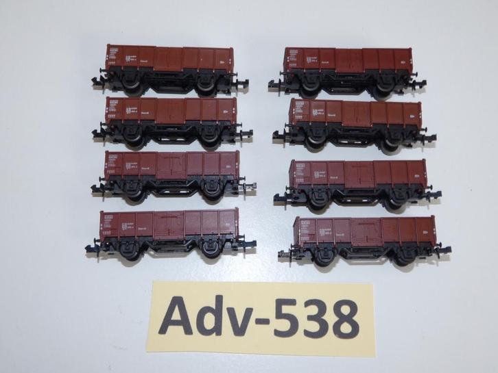 Adv-538 N Spoor Hogebakwagons 3529 Minitrix, Hobby en Vrije tijd, Modeltreinen | N-Spoor, Gebruikt, Wagon, Gelijkstroom, Trix