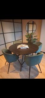 Ronde zwart houten eettafel 120cm, Huis en Inrichting, Tafels | Eettafels, Ophalen, 100 tot 150 cm, Rond, Zo goed als nieuw