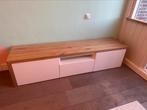 TV meubel Besta met massief eiken plank, Ophalen, 150 tot 200 cm, Eikenhout, Zo goed als nieuw
