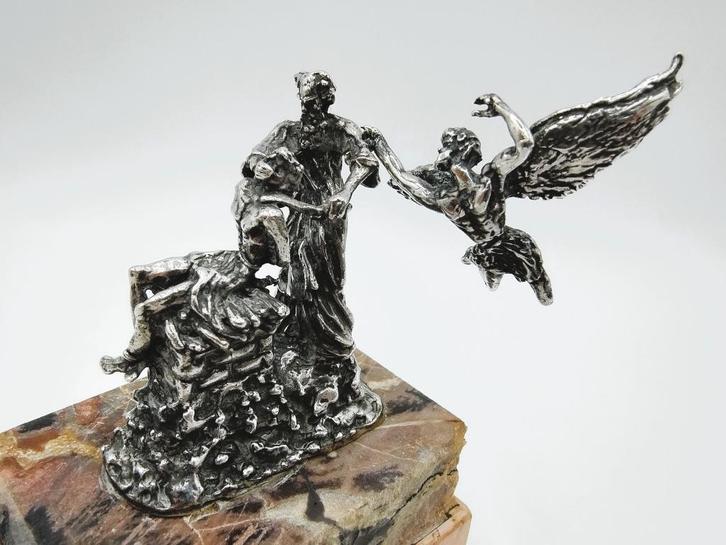 Zilveren miniatuur, Abrahams offer, Yaacov Heller, Jeruzalem, Antiek en Kunst, Antiek | Religie, Verzenden