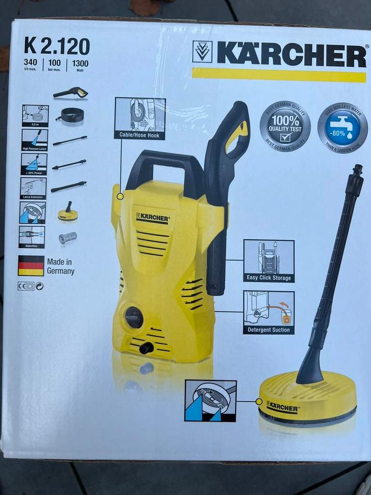 Kärcher K 2.120 hogedrukreiniger NIEUW in doos, Tuin en Terras, Hogedrukreinigers, Nieuw, Elektrisch, Ophalen of Verzenden