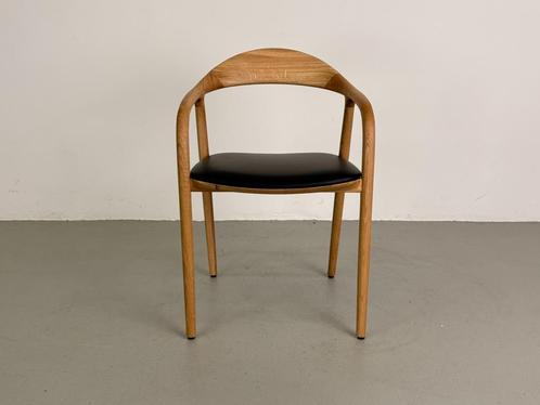 Artisan Neva eetkamerstoel, Eiken, Select leer, Huis en Inrichting, Stoelen, Nieuw, Eén, Hout, Leer, Bruin, Ophalen