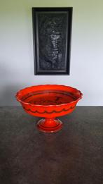 Oranje Fruitschaal op voet Flora Gouda, Ophalen of Verzenden