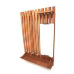 Grote vintage kapstok & spiegel teak jaren '60 '70 coat rack, Wandkapstok, Gebruikt, Verzenden, Minder dan 100 cm