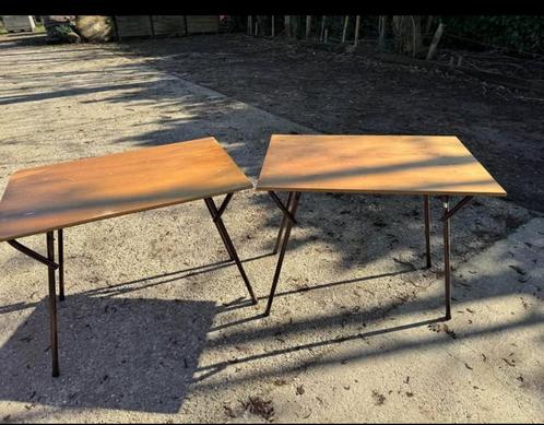 Partij Inklapbare Tafels met Transportkarren, Huis en Inrichting, Tafelonderdelen, Gebruikt, Tafelblad, 50 tot 100 cm, Vierkant